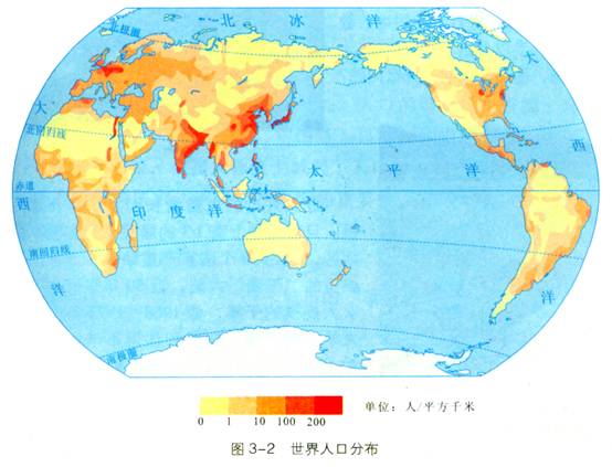 世界人口密度图_世界人口密度分布图