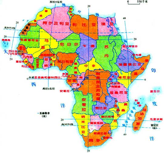 非洲国家和地区分布